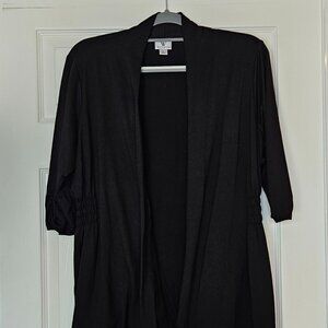 Worthington Open Front Cardigan Jacket — Black — Size L